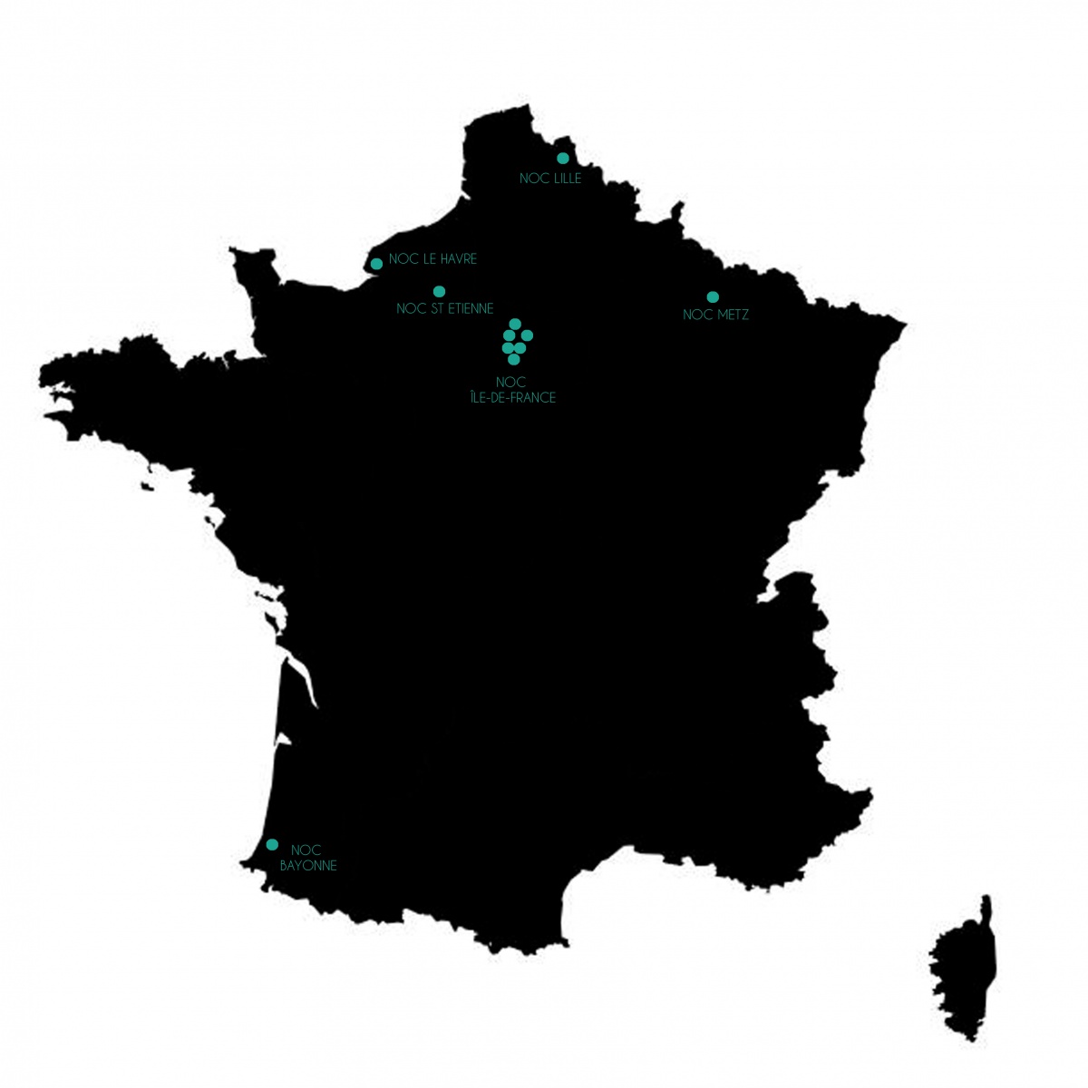 Carte d'implantations des projets en cours de realisation et de conception
