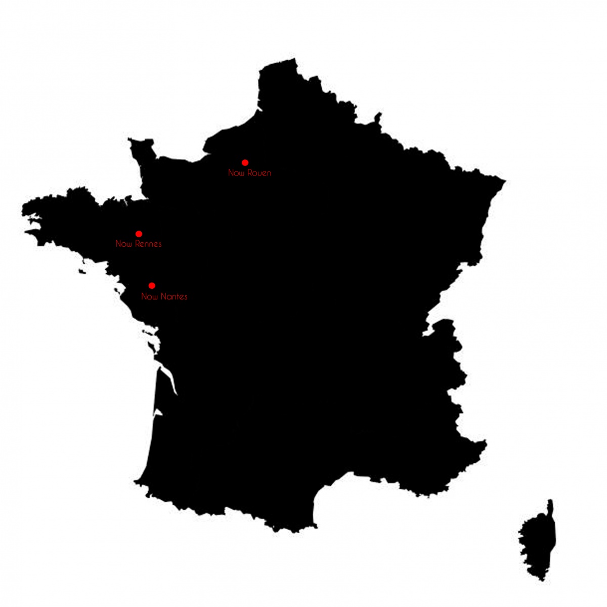 Cartes d'implantations des projets en phase conception